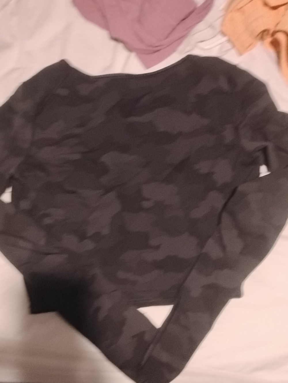 lululemon athletica Dark Gray Camo Crew Neck Sweater